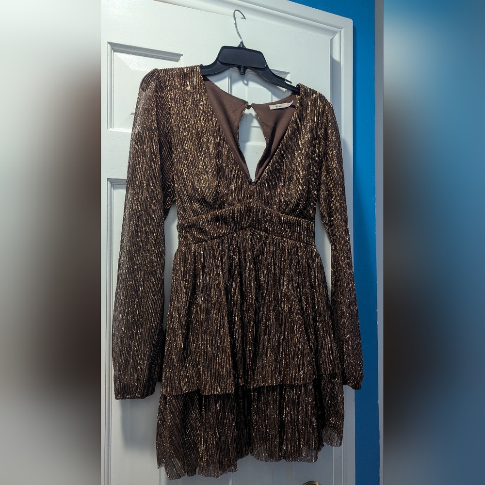 Francescas Mi ami Josephine Shimmer Mini Dress Size Medium 🤎